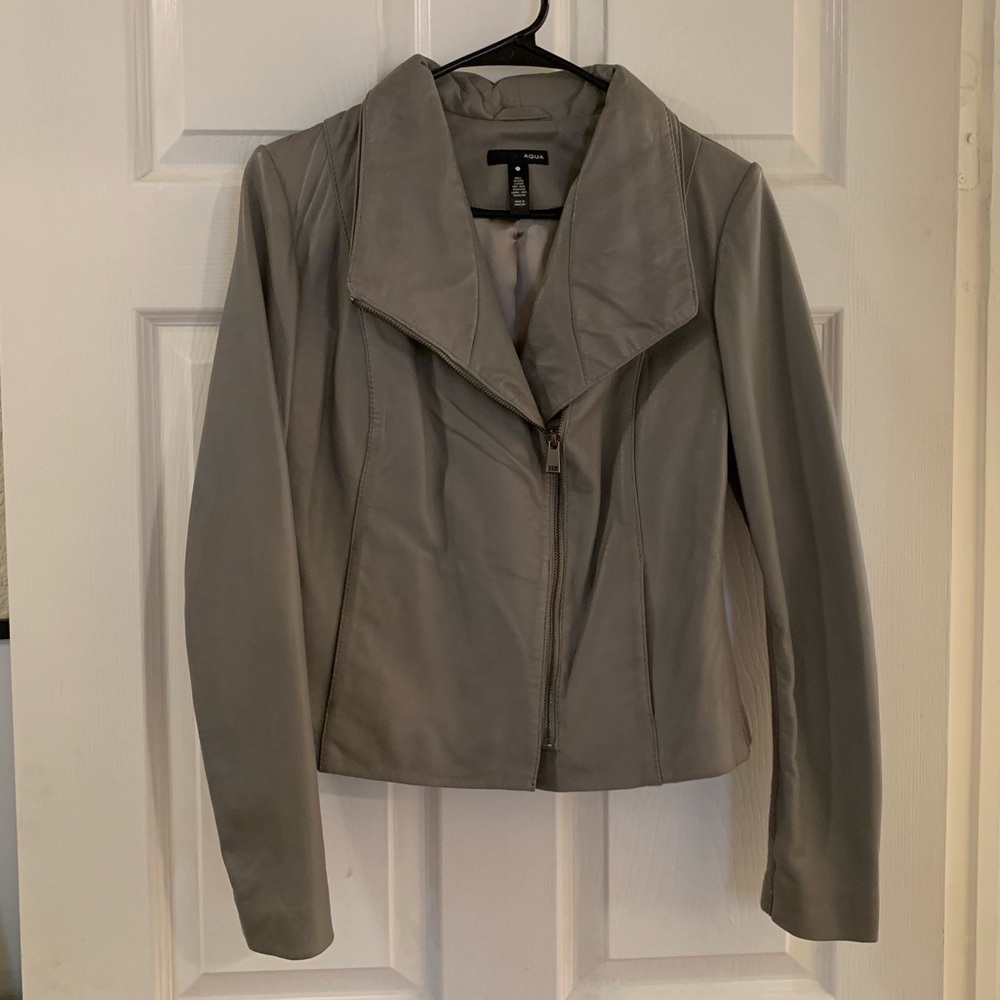 New Aqua Leather Jacket